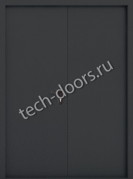 Противопожарная двупольная дверь черная 1550x2050